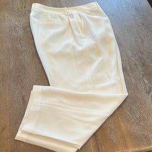 Elegant Off White Crepe Dress Pants